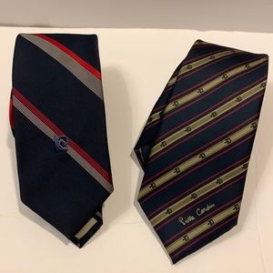 𝅺PIERRE Cardin Vintage Silk Ties- 2 for sale